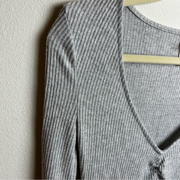 Intimately Free People long sleeve soft ribbed Heather gray bodysuit size: S - Picture 3 of 11